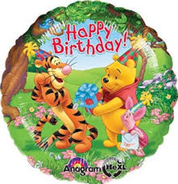 18 İnç Winnie The Pooh Happy Birthday Anagram Folyo Balon