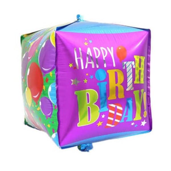 Happy Birthday Küp Balon Pembe