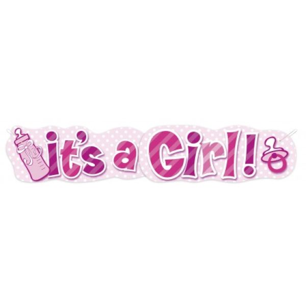 It's a Girl Banner Yazı (PEMBE)