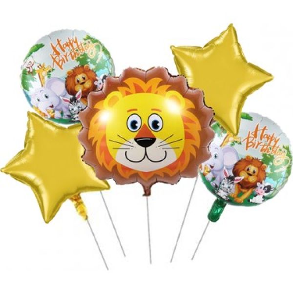 Safari Aslan 5 li Set Folyo Balon