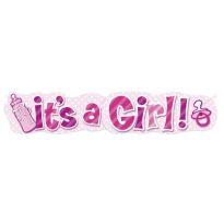 It's a Girl Banner Yazı (PEMBE)